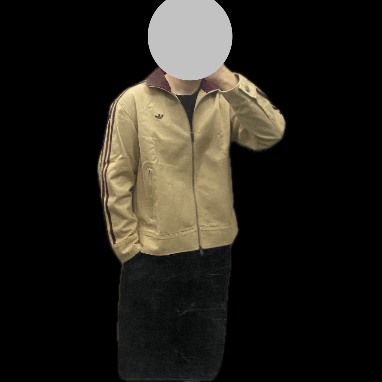 (W) Adidas Twill Firebird Jacket Linen Khaki - KR Sizing 착용 스타일