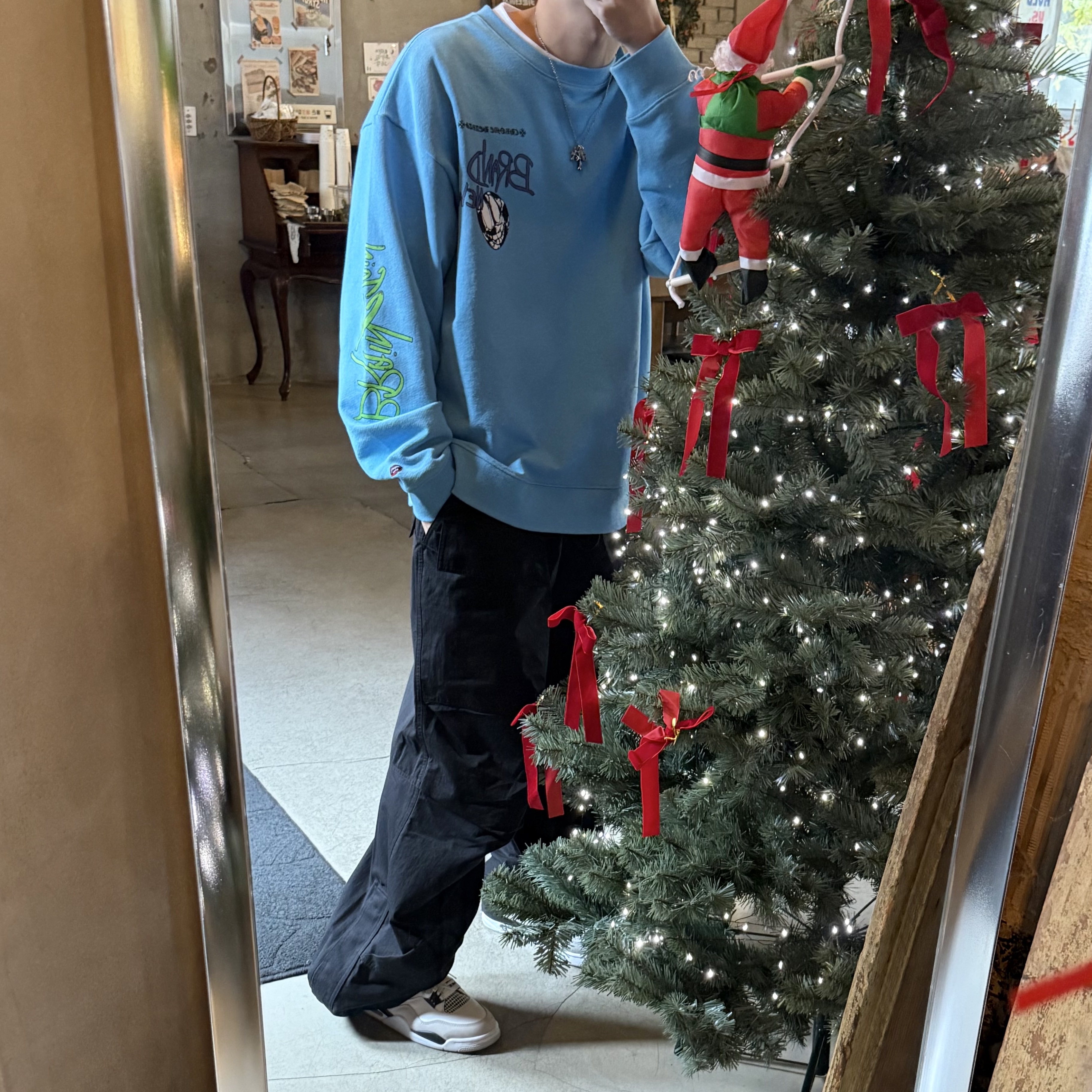 Chrome Hearts Matty Boy Brain New Sweatshirt Blue, Dior Gallop Bag Strap Beige Black Dior Oblique Jacquard 착용 스타일 - 2