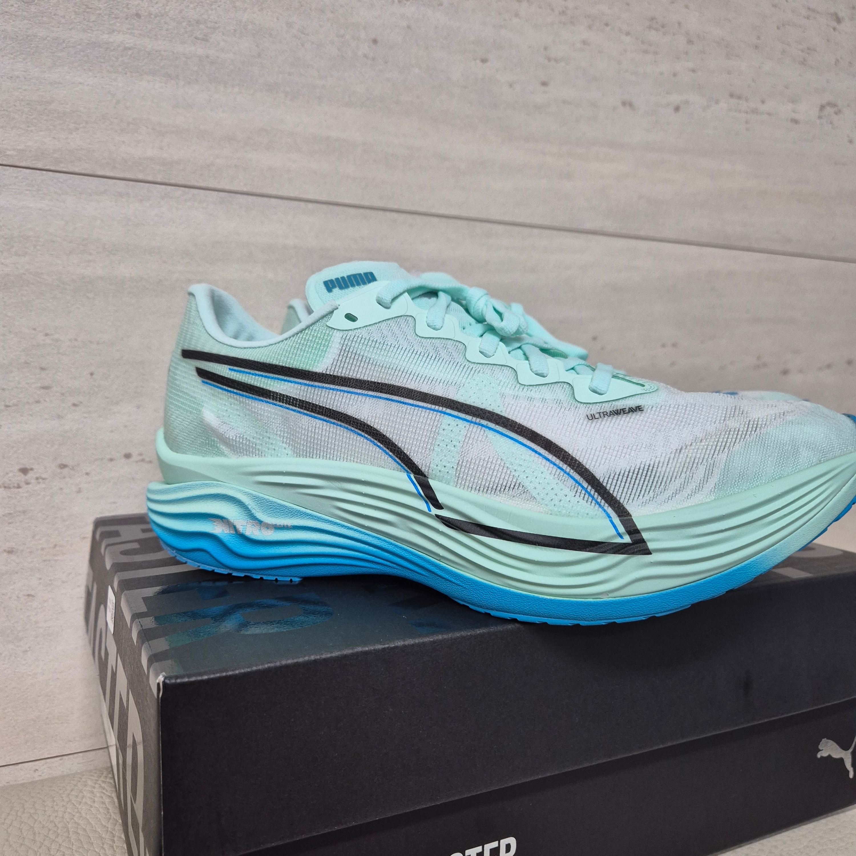 Puma Deviate Nitro Elite 3 Mint Melt Speed Blue 착용 스타일 - 2