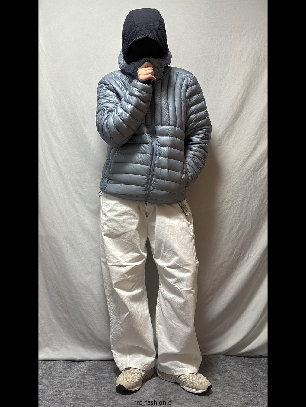 ZEROGRAM Ramona130 Goose Zerolight Jacket Light Blue 착용 스타일 - 1