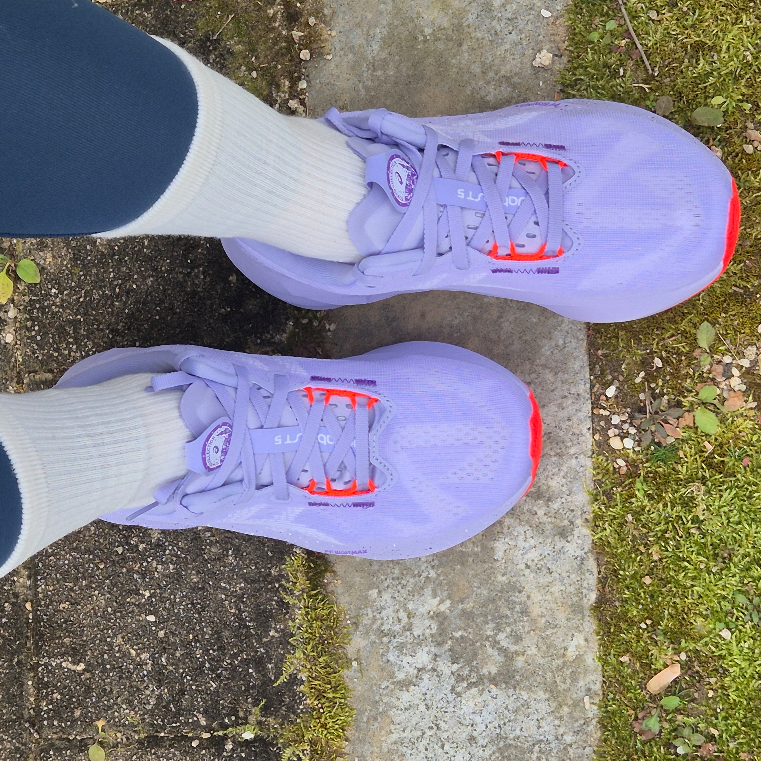 (W) Asics Novablast 5 Tokyo Vapor Edo Purple 착용 스타일