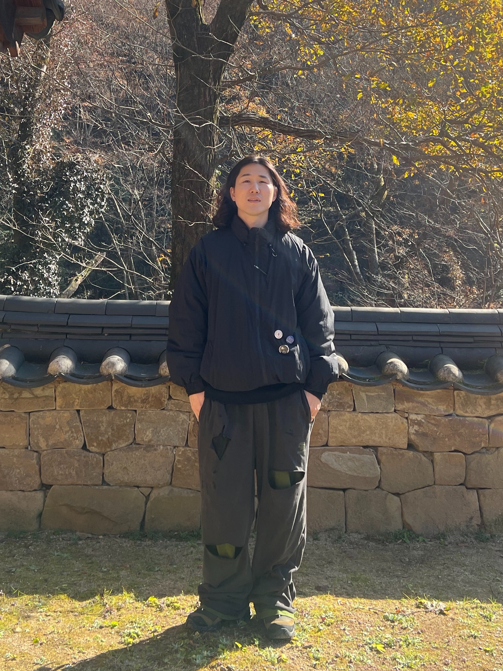 Undermycar Dalt Hidden Second Layer Sweatpants Pine Groove - 23FW, Farfromwhat Far Pin Button & Safety Pin 착용 스타일 - 2