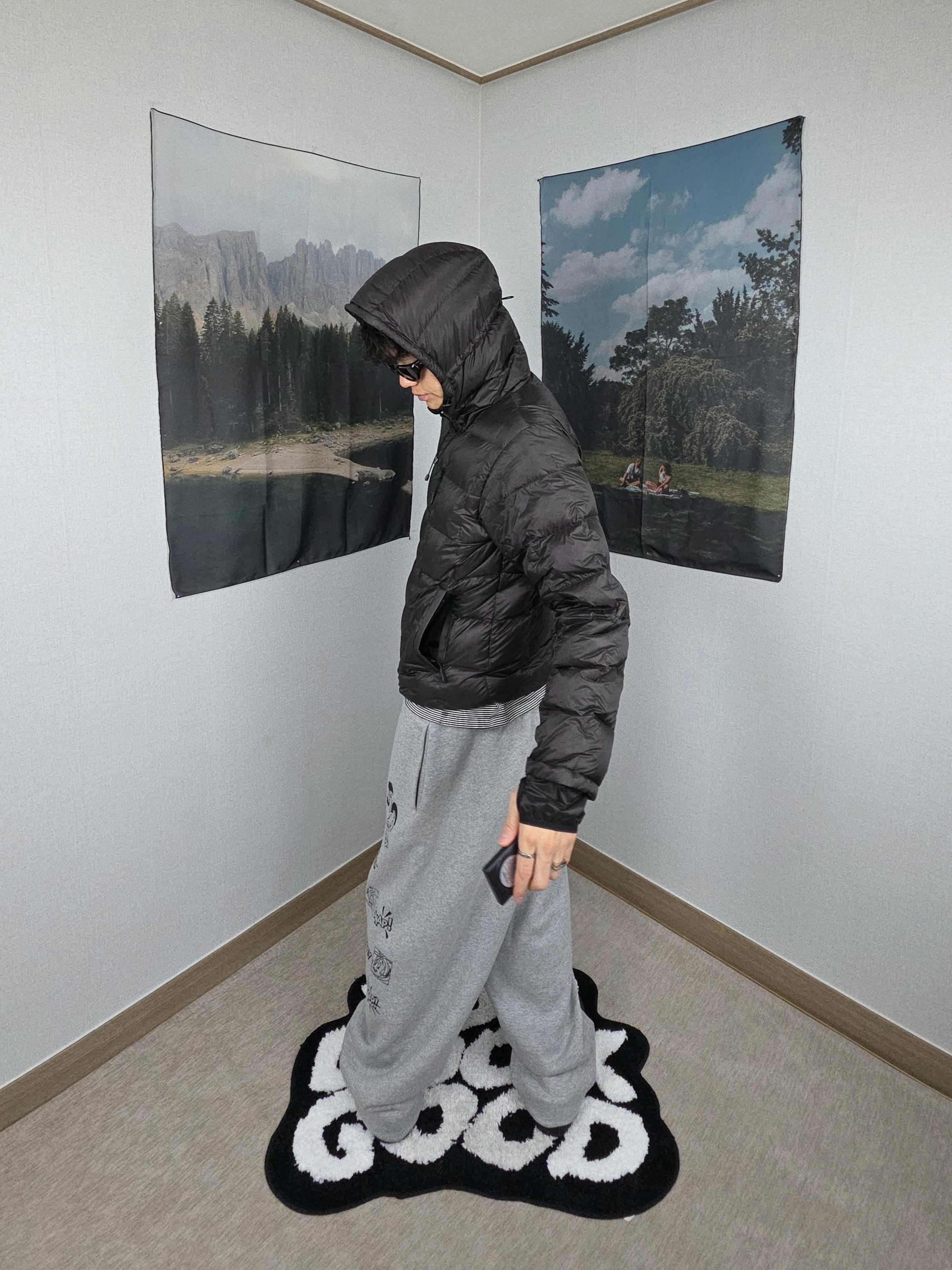 Nike x Ambush Air Force 1 Low SP Black, WKNDRS x Kellogg's Sweat Pants Oatmeal 착용 스타일 - 4