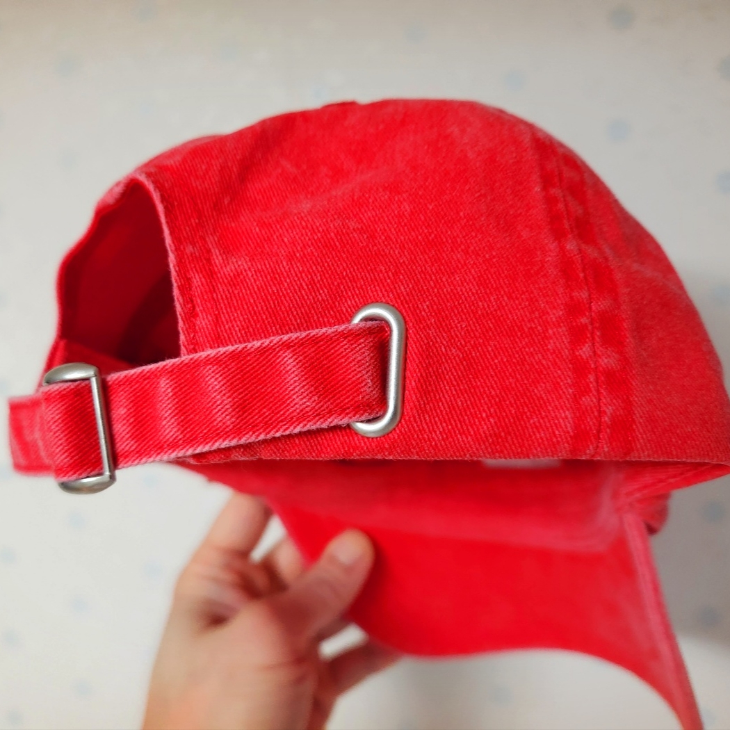 Stussy Low Profile Basic Washed Strapback Raspberry 착용 스타일 - 3