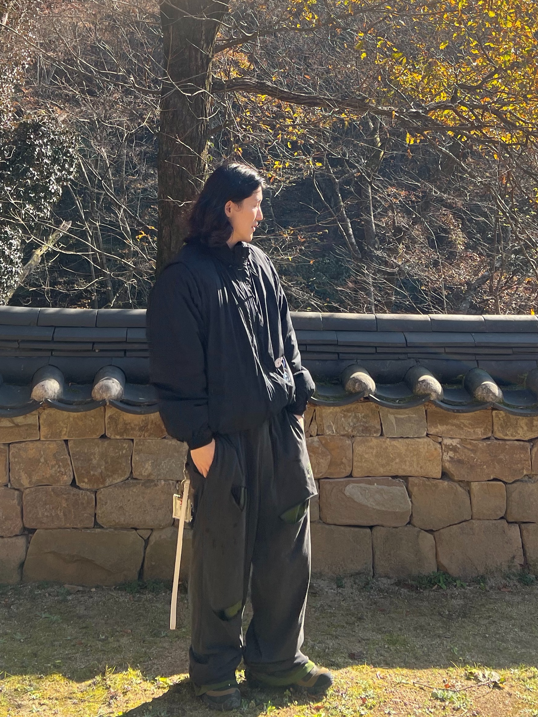 Undermycar Dalt Hidden Second Layer Sweatpants Pine Groove - 23FW, Farfromwhat Far Pin Button & Safety Pin 착용 스타일 - 3