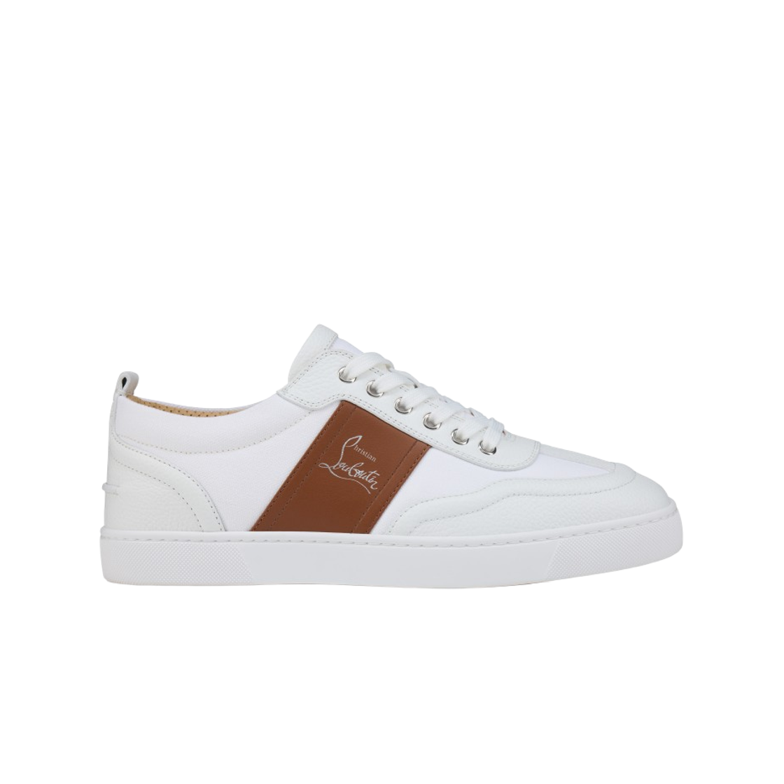 3250204WHA9 Christian Louboutin Retro Grained Calf Leather Sneakers Cuoio