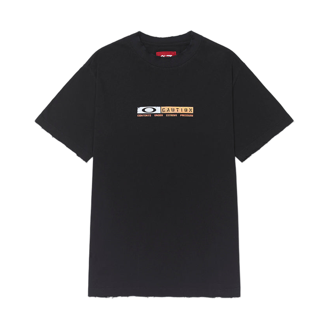 오클리 x 피에트 커션 립드 티셔츠 빈티지 블랙(Oakley x Piet Caution Ripped T-Shirt Vintage Black)