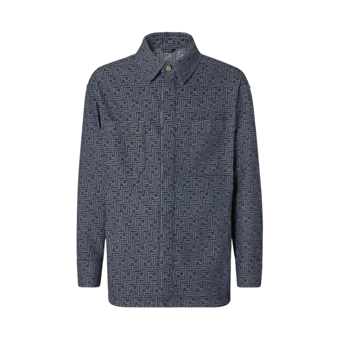 FW1321AUX4F0BUZ Fendi Jacquard Denim Jacket Blue