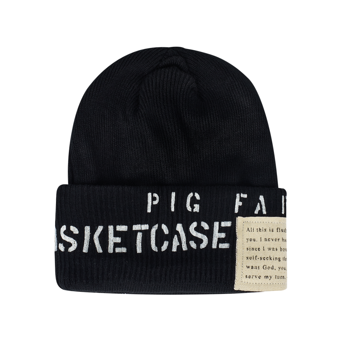 KM5DHTBBG12BK Basketcase Pigfarm Beanie Black - 25FW