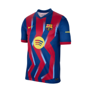 Nike FC Barcelona 2025/26 Stadium Fourth Dri-Fit Soccer Replica Jersey Gym Blue Salsa Red (Non Marking Ver.)