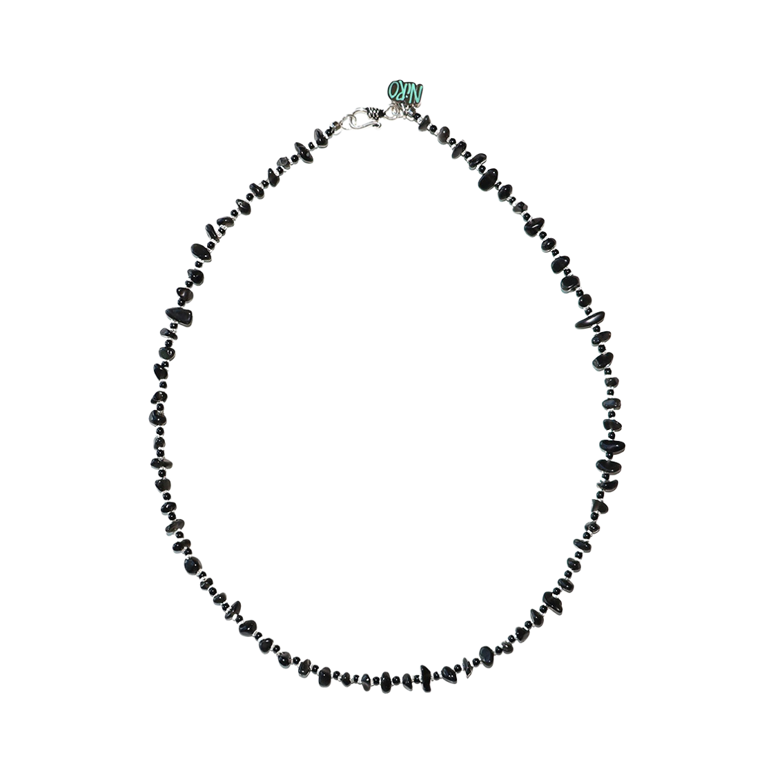 니로세렌디피티 카렌 실버 옵시디안 오닉스 네클리스 #132(NiRO.SERENDiPiTY Caren Silver Obsidian Onyx Necklace #132)