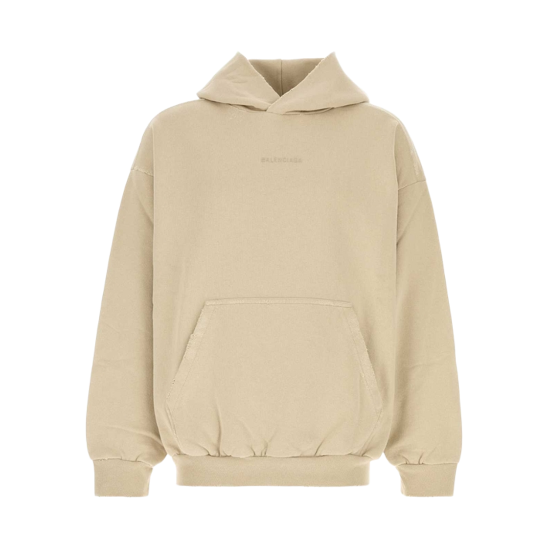 767877TSVP19661 Balenciaga Dry Fleece Hooded T-Shirt Beige