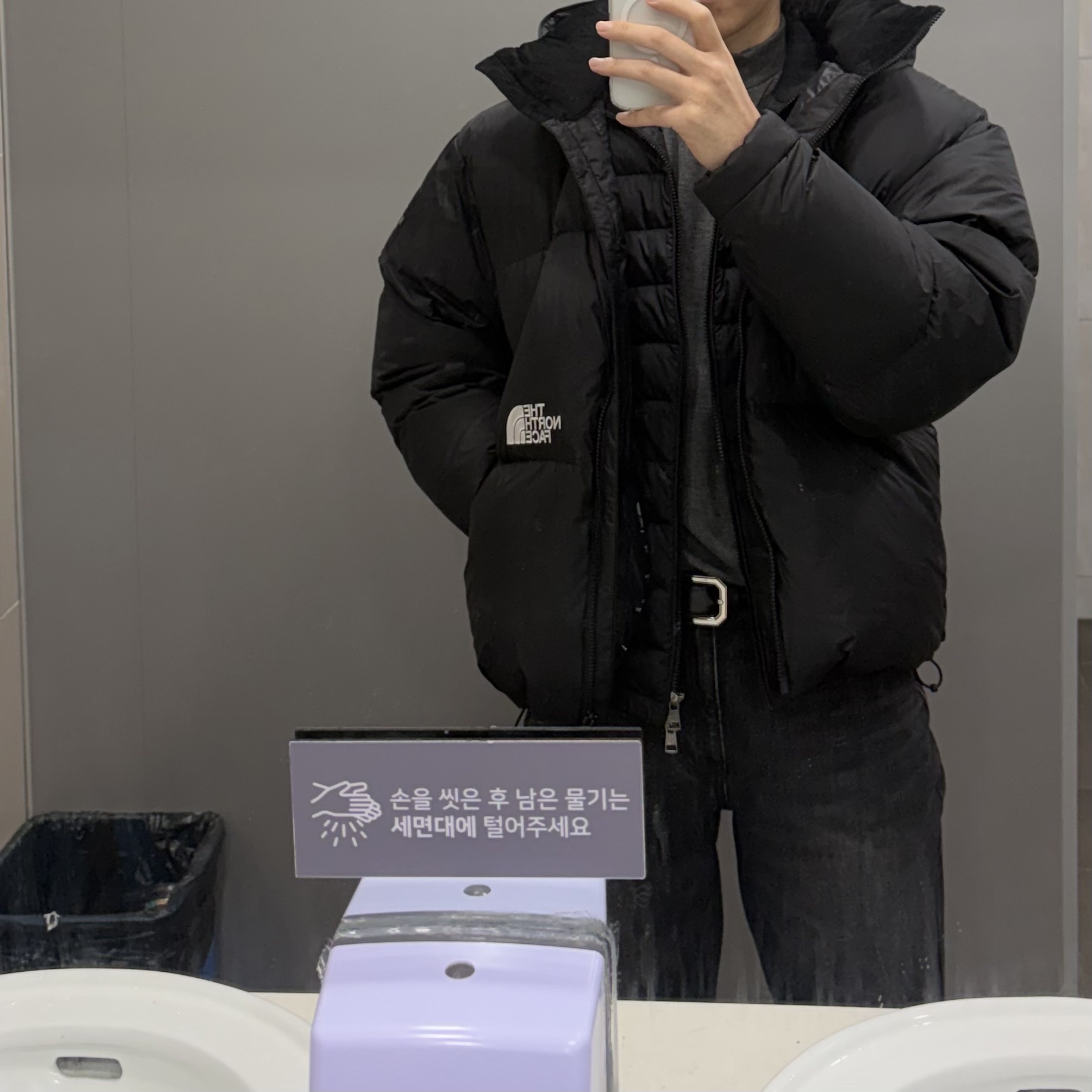 The North Face White Label Project Down Jacket RDS Black - 25FW 착용 스타일