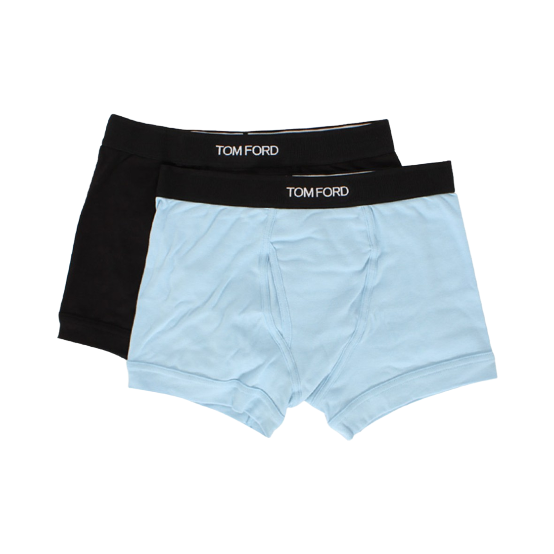 T4XC3-1040-004 Tom Ford Cotton Boxer Briefs Black Aqua (2 Pack)