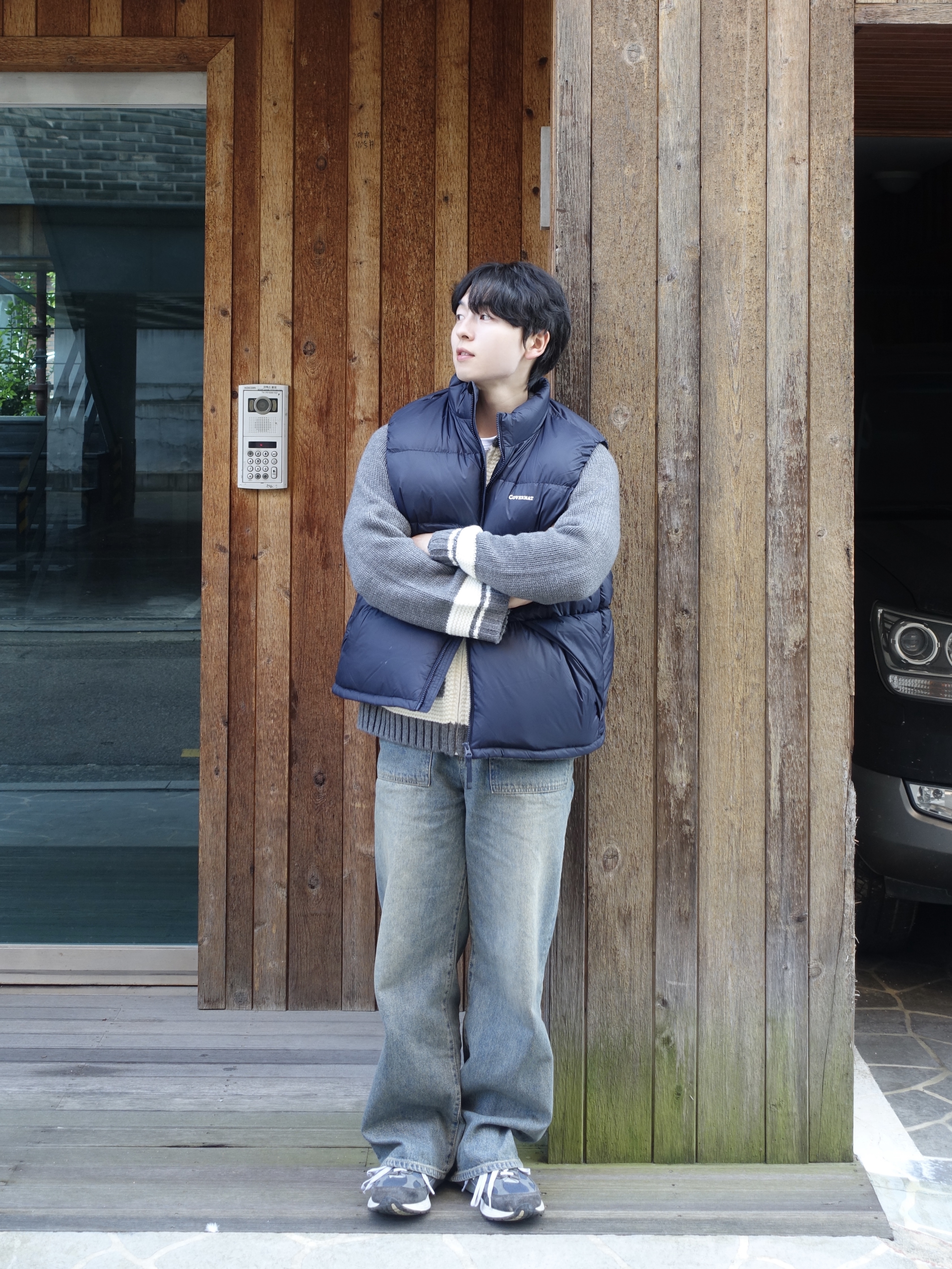 New Balance 992 Made in USA Navy 착용 스타일 - 2