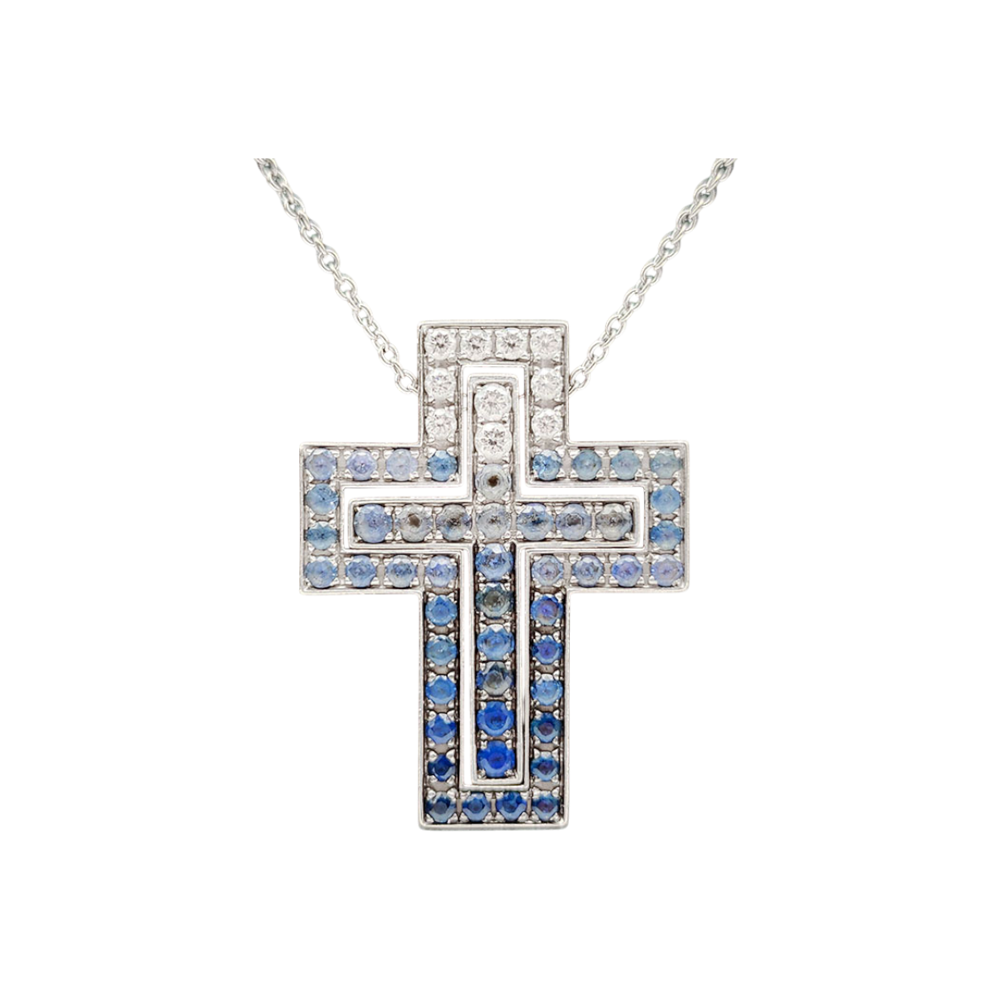 IT4H5VT5O5VN Damiani Belle Epoque Sapphire Iceberg Necklace Large