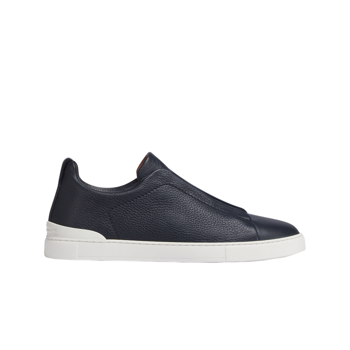 LHCVO-S4667Z-NAV Zegna Deerskin Triple Stitch Sneakers Navy Blue
