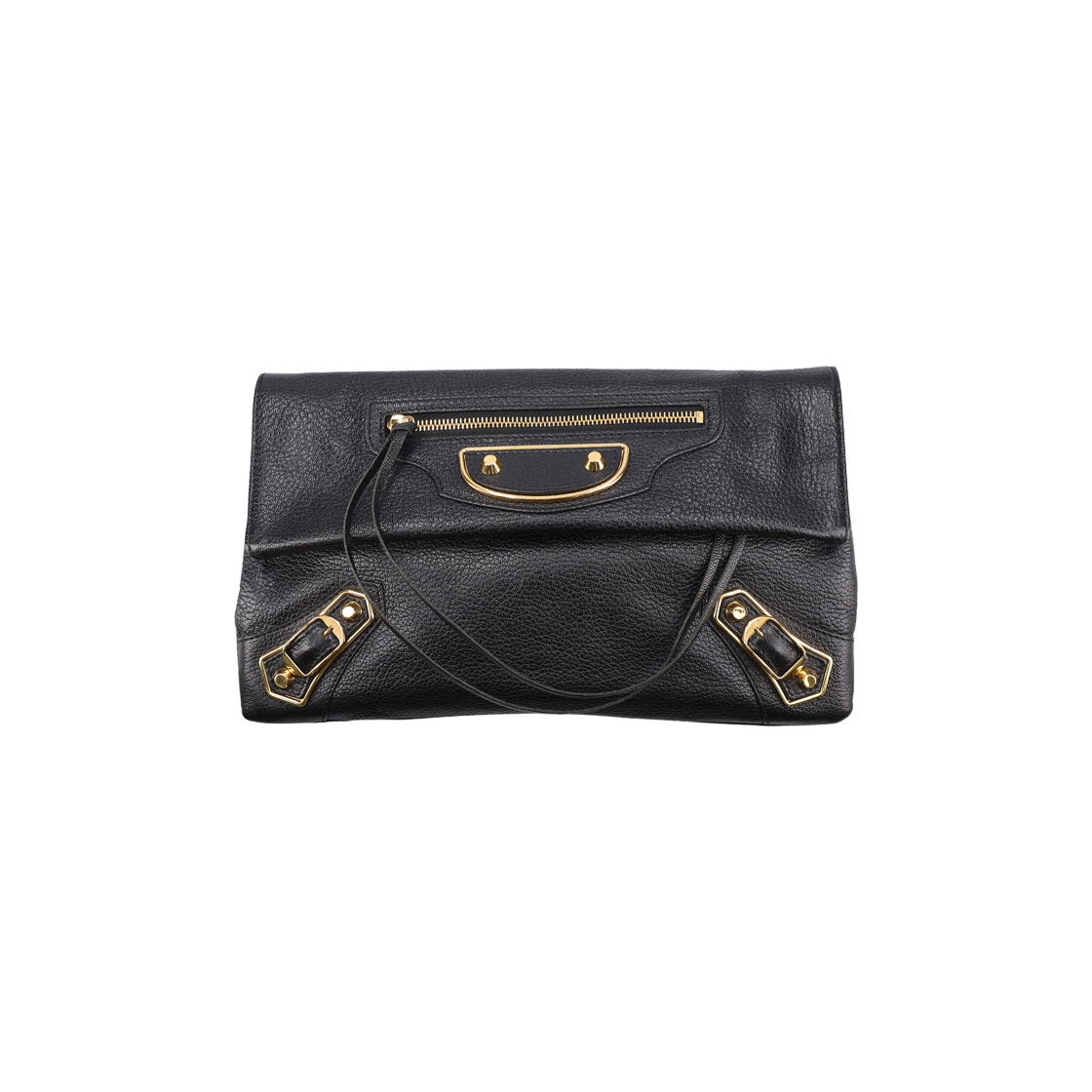 ITG44ACW2FRT Balenciaga Metallic Edge Envelope Clutch - Black