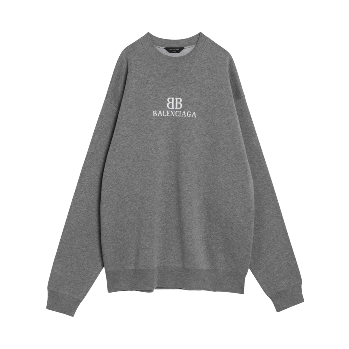 818422T33681380 Balenciaga Logo Cotton Sweater Grey White