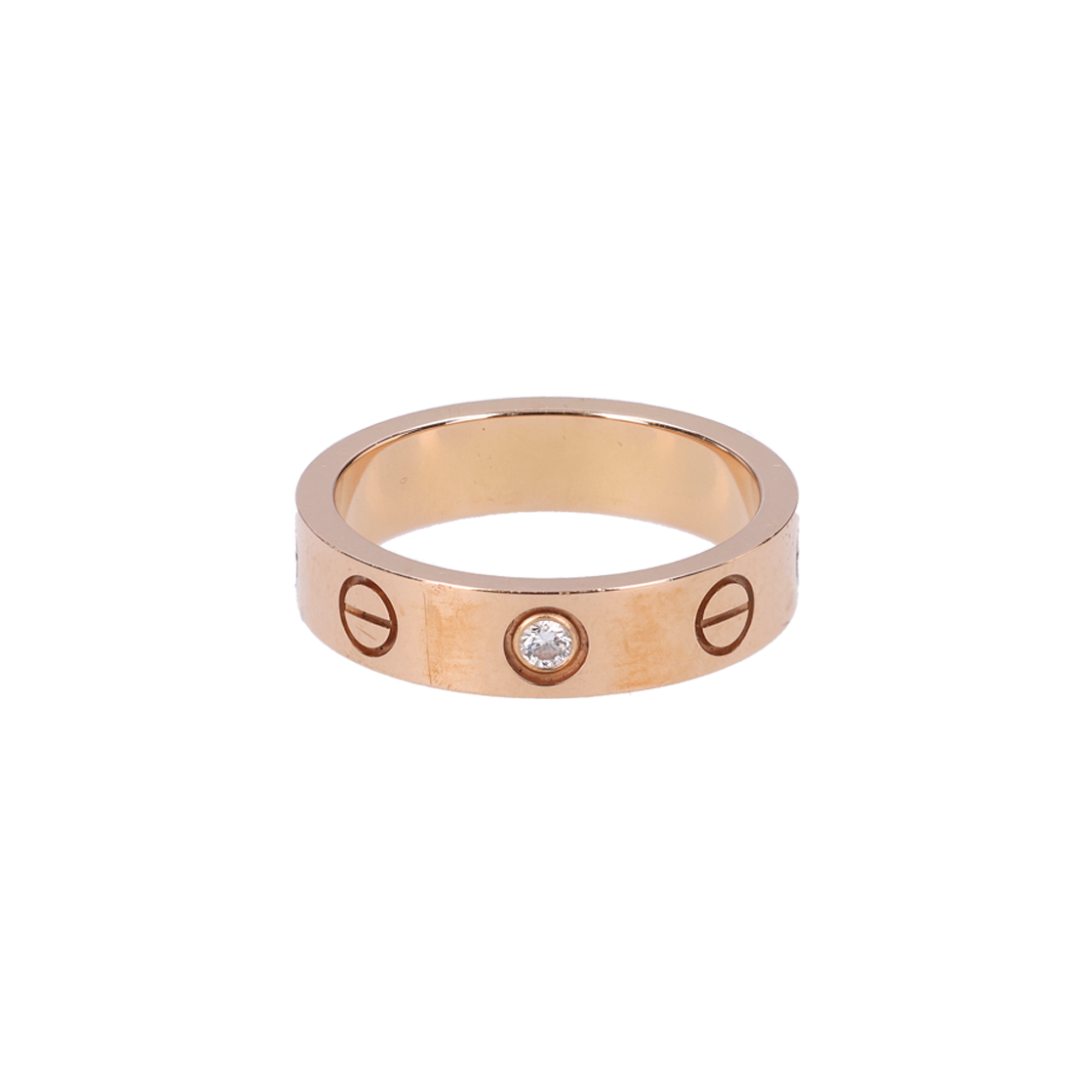 ITVBW7PGKOEM Cartier Love Ring Small 18K Rose Gold with Diamonds, Size 46