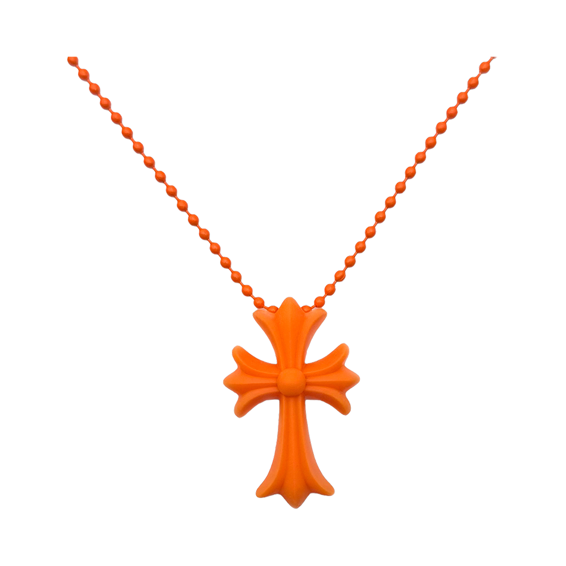 크롬하츠 실리크롬 CH 크로스 펜던트 오렌지 2025(Chrome Hearts Silichrome CH Cross Pendant Orange 2025)