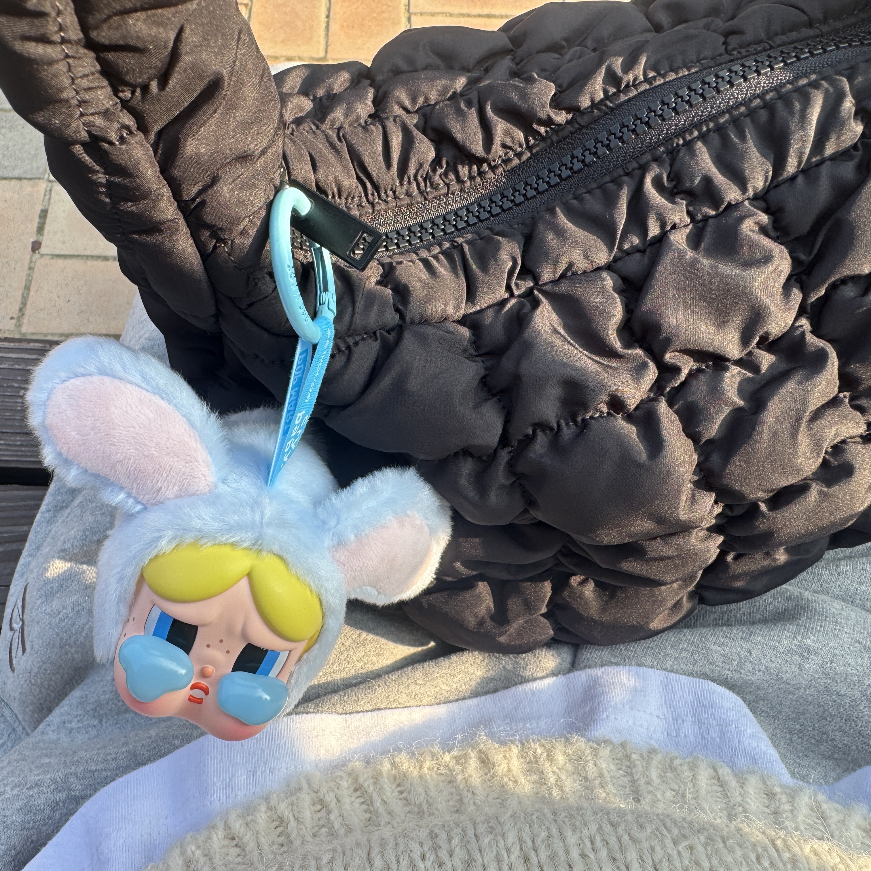 Pop Mart Crybaby x Powerpuff Girls Series Keyring Bunny Bubbles (Opened Case) 착용 스타일