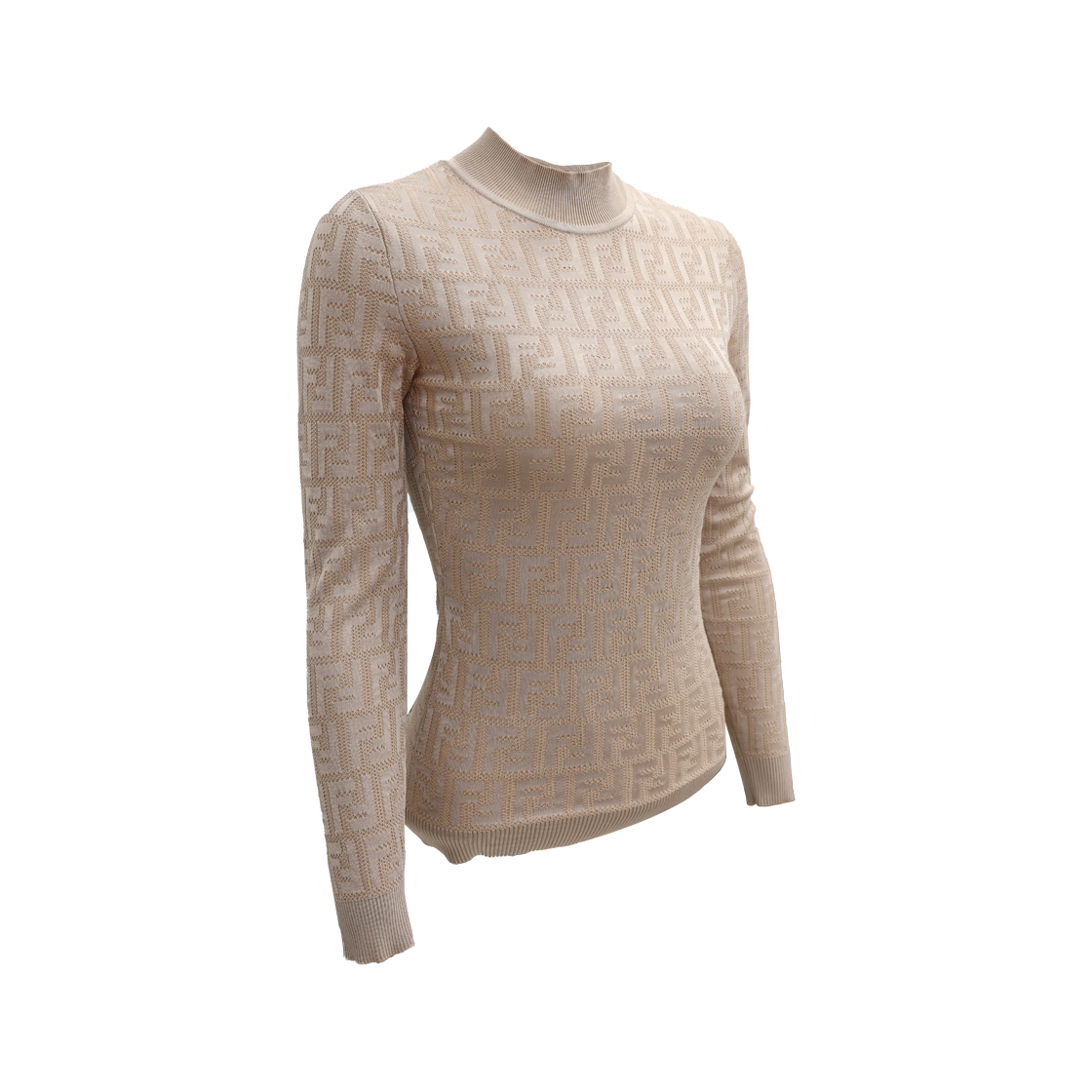 IT89FSWOT2UU Fendi FZY935 FF Motif Sweatshirt in Pink Beige