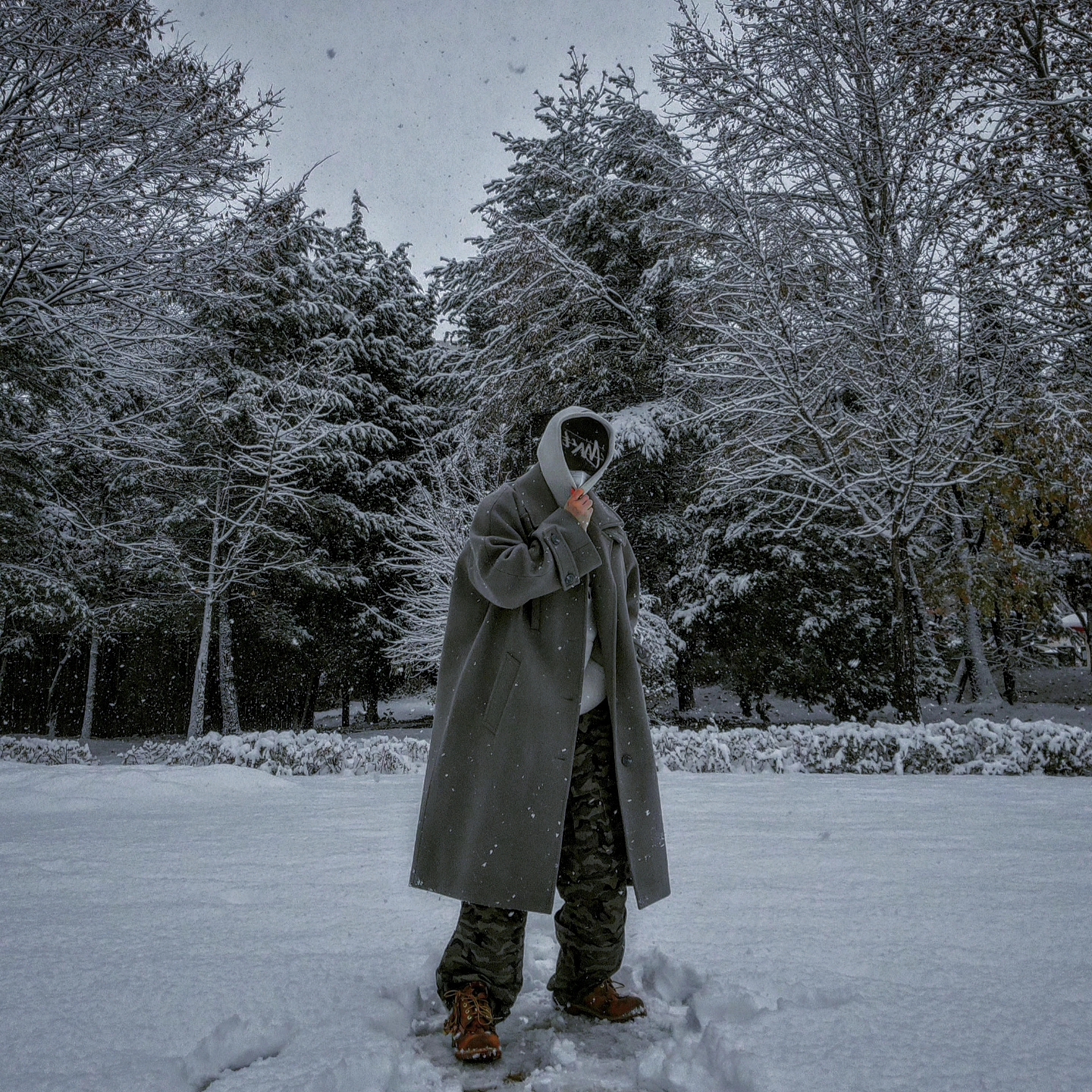Undermycar Majanne Multi Button Oversized Wool Coat Slate Gray - 21FW 착용 스타일