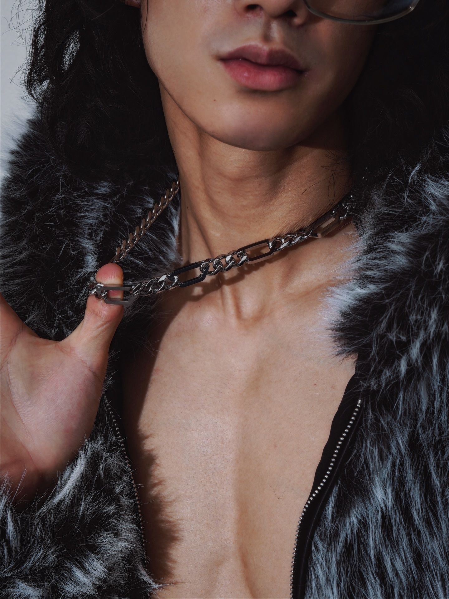 Diesel Dx1626040 Stainless Steel Chain Necklace Silver 착용 스타일