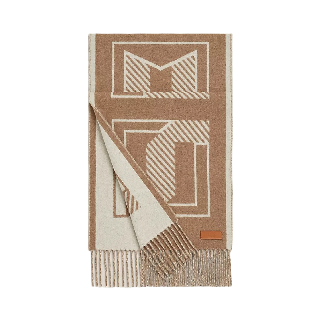 에르메스 카작 레트르 오 까레 머플러 퓨스 이보아르(Hermes Casaque Lettres au Carre Muffler Puce Ivoire) - 1