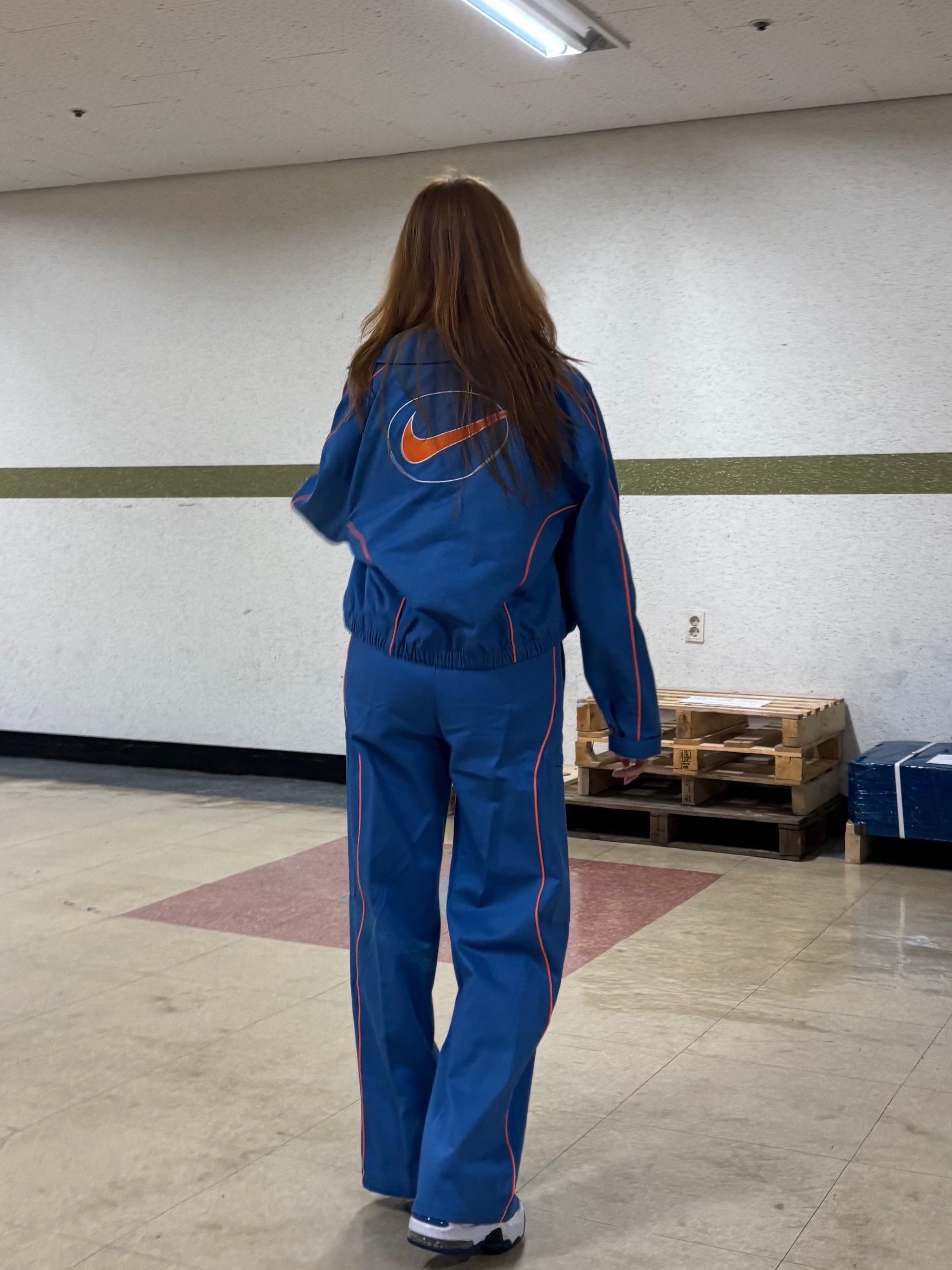 Nike Air Penny II Atlantic Blue, (W) Nike NSW High Waisted Woven Pants Star Blue Bright Mandarin - Asia 착용 스타일 - 7