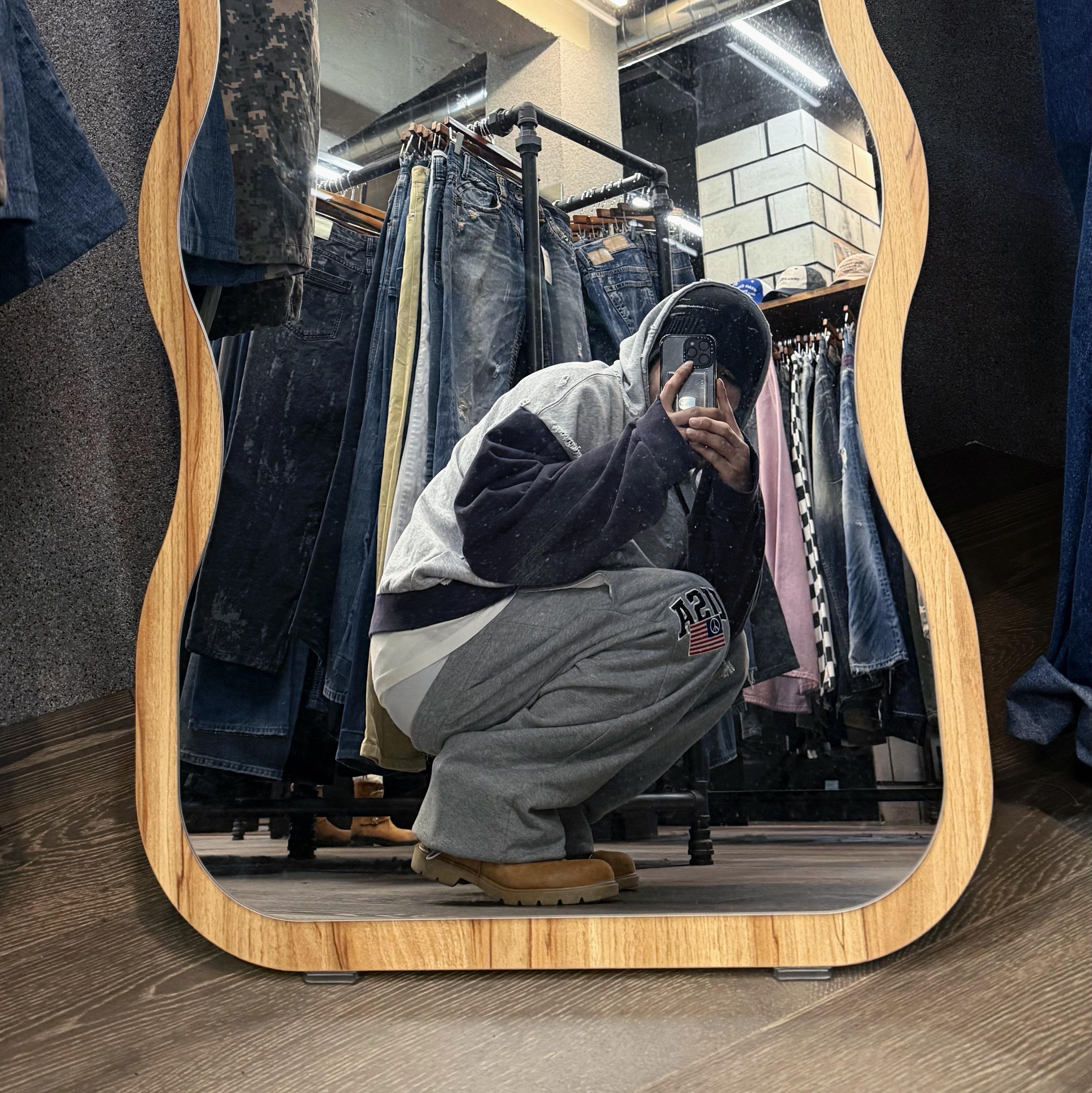 Project G/R 3 Layered Sweat Pants Grey, Project G/R Cuntier Zip Hoodie Melange Grey 착용 스타일 - 3