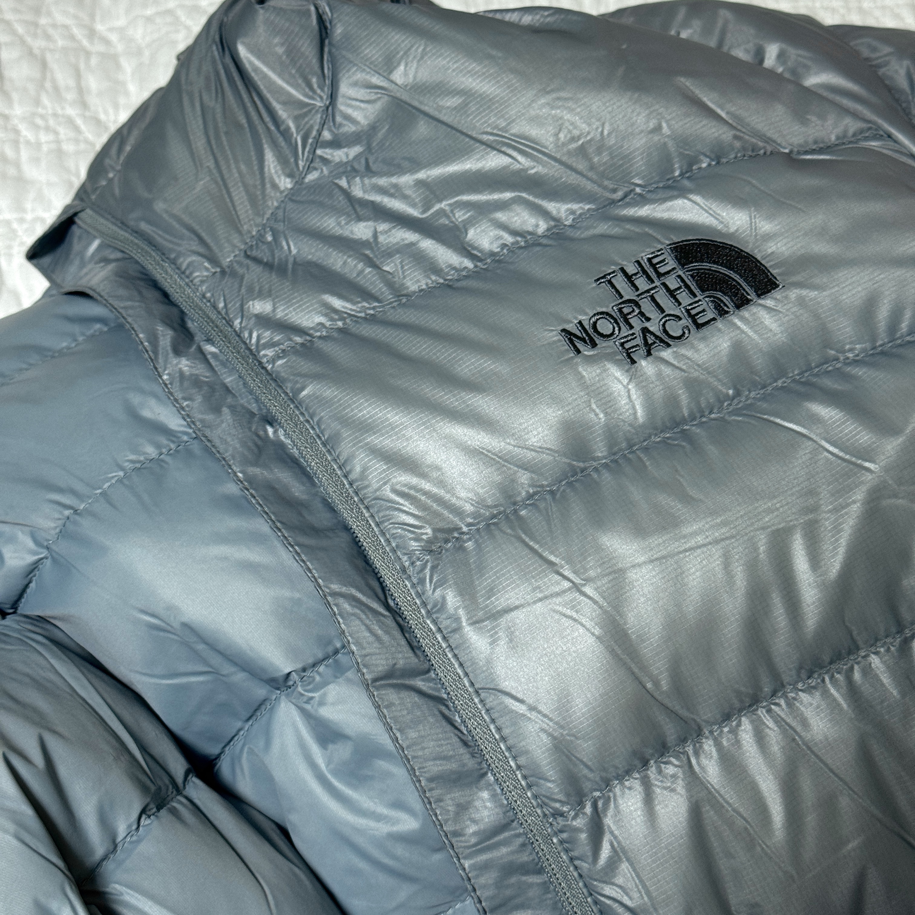 The North Face Matier Down Hoodie RDS Light Gray - 25FW 착용 스타일 - 3