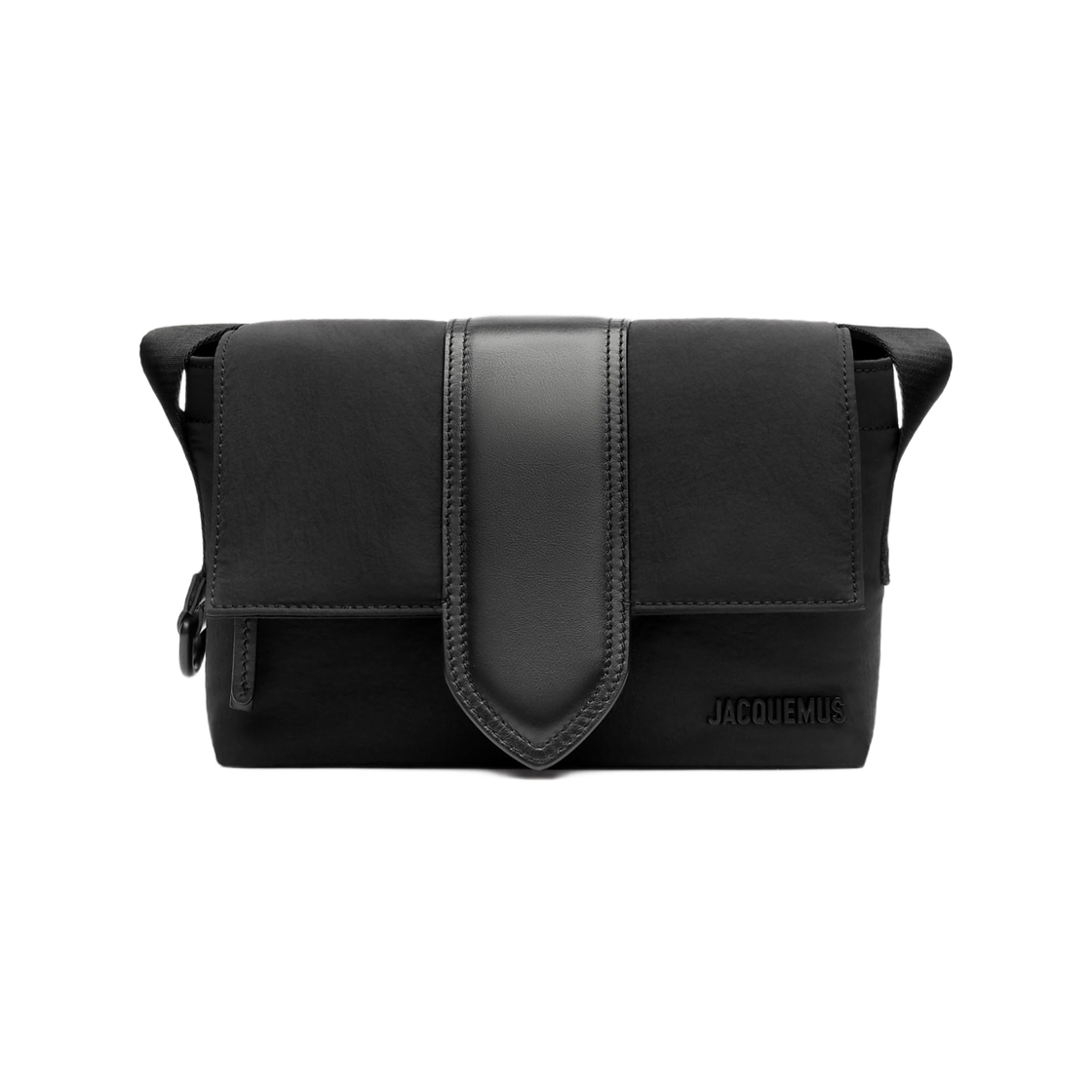 BAM00373AW0-0424-990 Jacquemus Bambino Mini Nylon Messenger Bag Black
