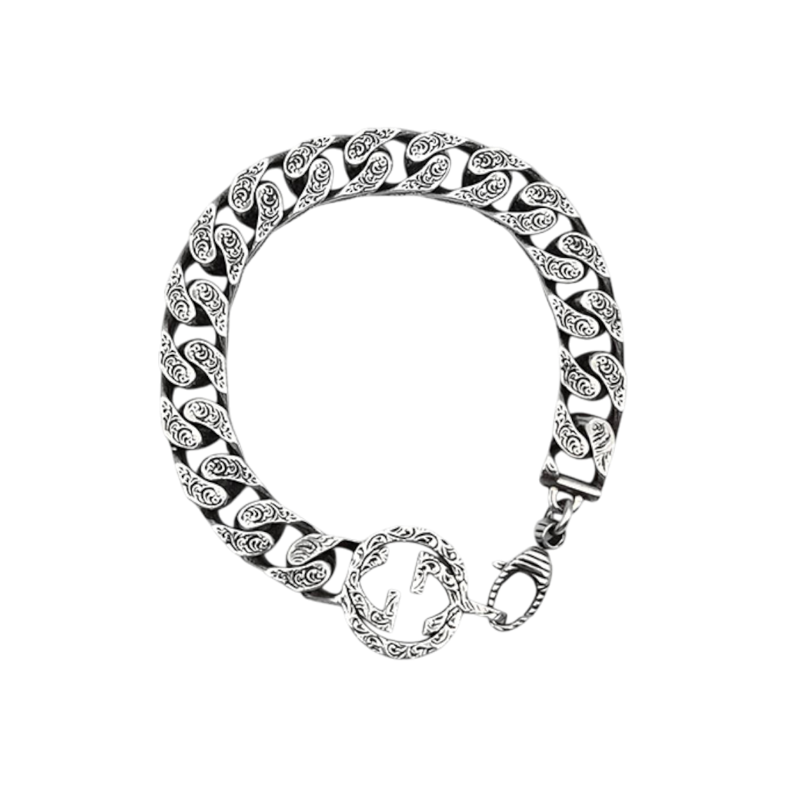 IT78OKTLEKQF Gucci Interlocking Silver Chain Bracelet