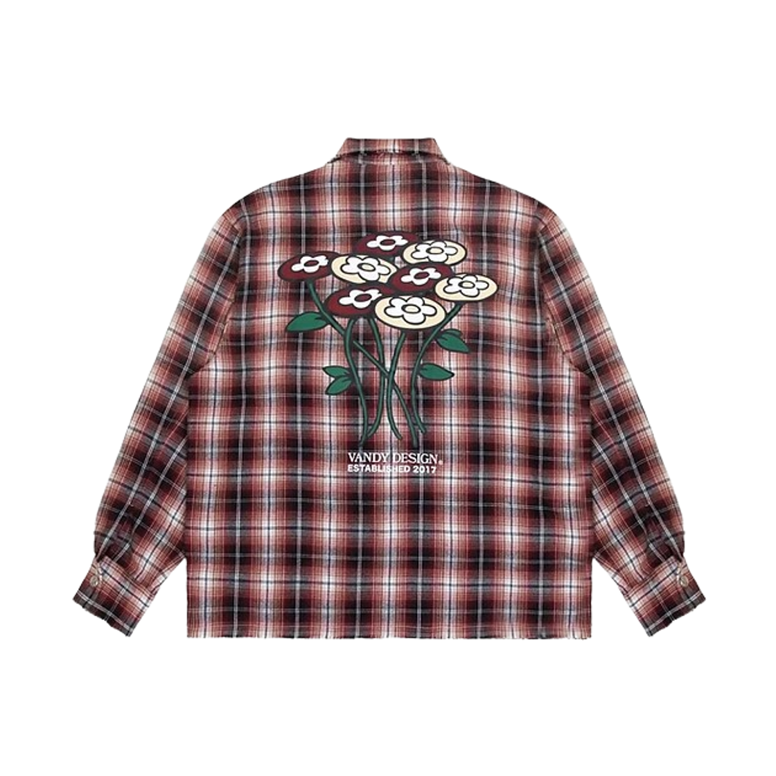 - Vandy The Pink Flower Flannel Shirt Burgundy