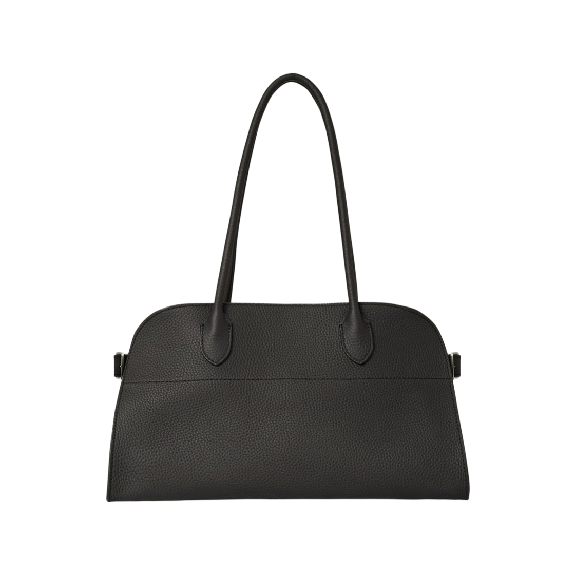 W1712L133BLPL The Row Margaux Shoulder 12 Bag in Leather Black