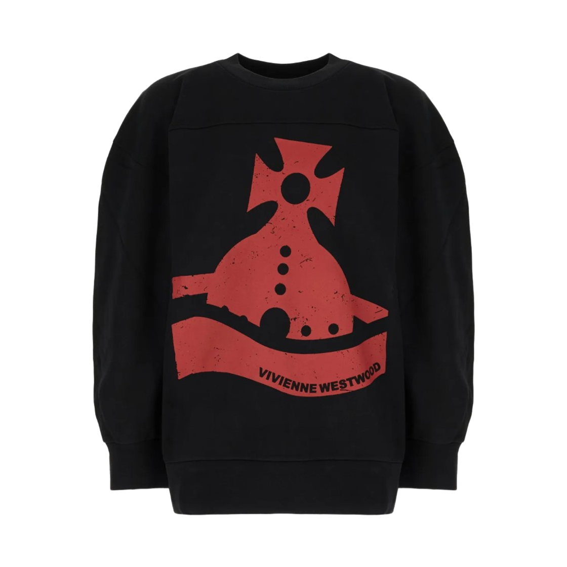 2I01000F-J006O-N401 Vivienne Westwood Orb Oversized Sweatshirt Black
