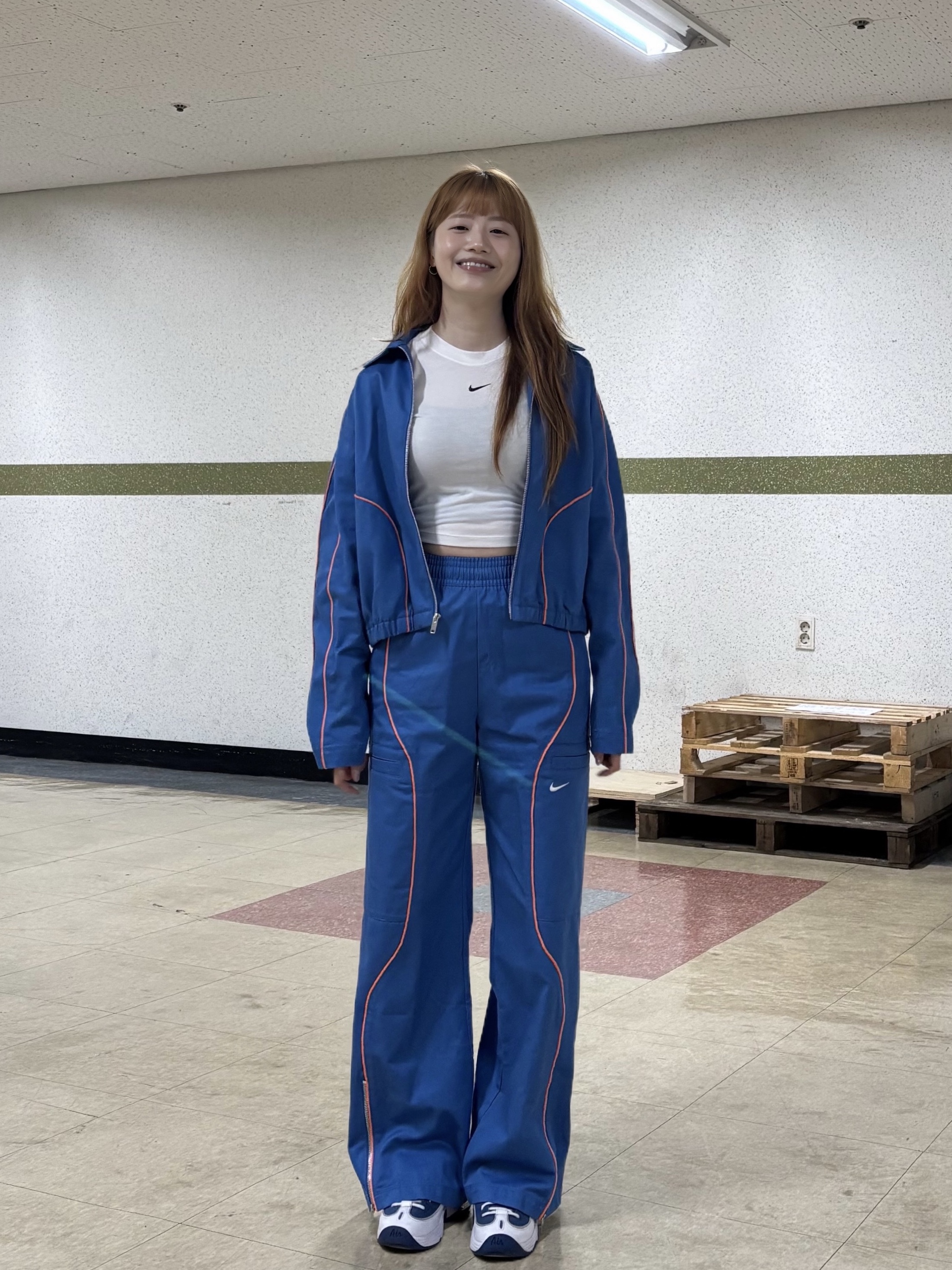 Nike Air Penny II Atlantic Blue, (W) Nike NSW High Waisted Woven Pants Star Blue Bright Mandarin - Asia 착용 스타일 - 4