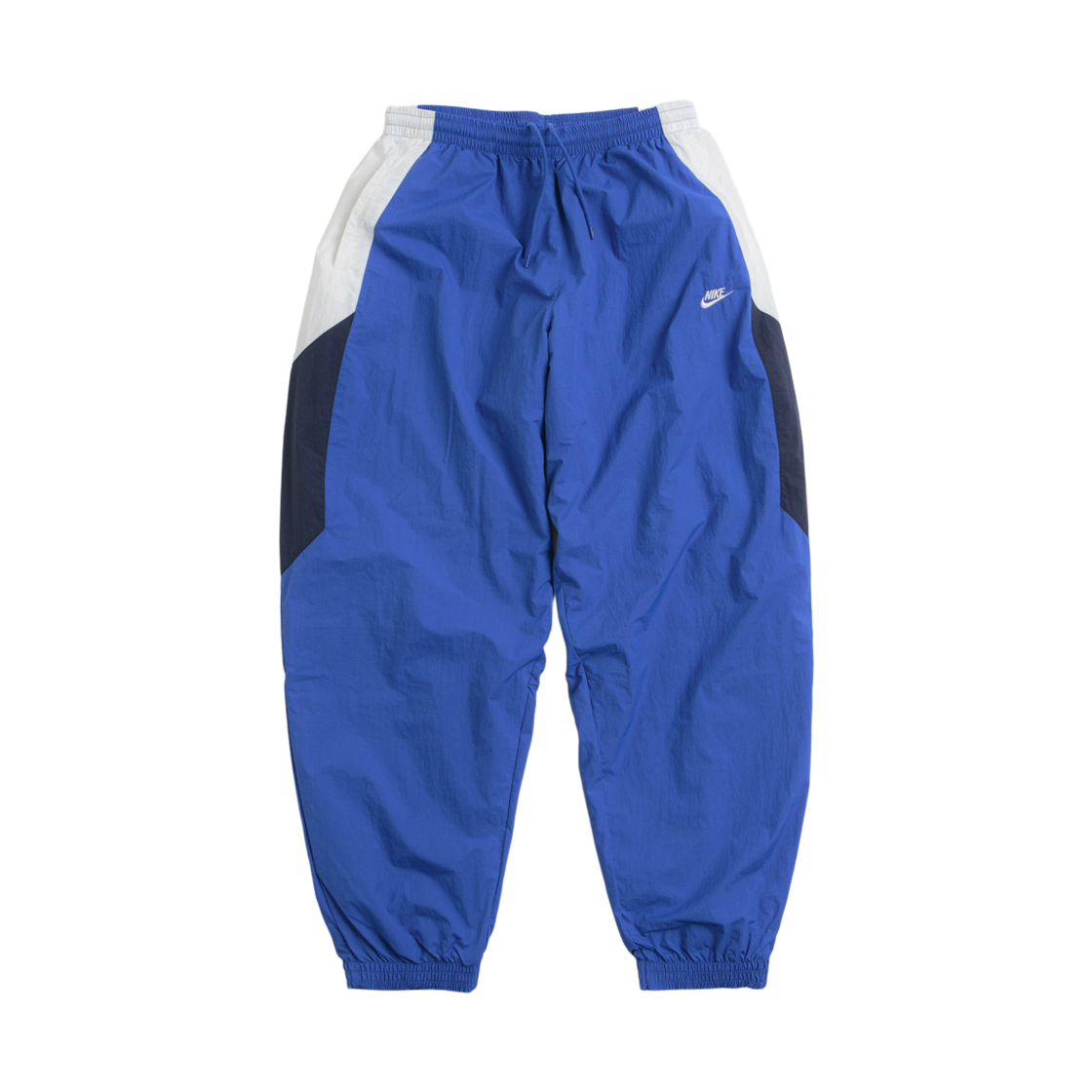 나이키 클럽 오버사이즈 우븐 트랙 팬츠 게임 로얄 화이트 - 아시아(Nike Club Oversized Woven Track Pants Game Royal White - Asia)