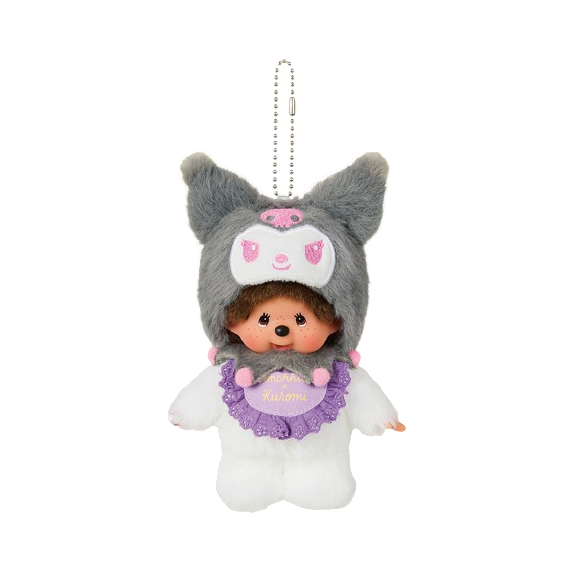 몬치치 x 산리오 캐릭터즈 쿠로미 치무탄 키체인(Monchhichi x Sanrio Characters Kuromi Chimutan Keychain)