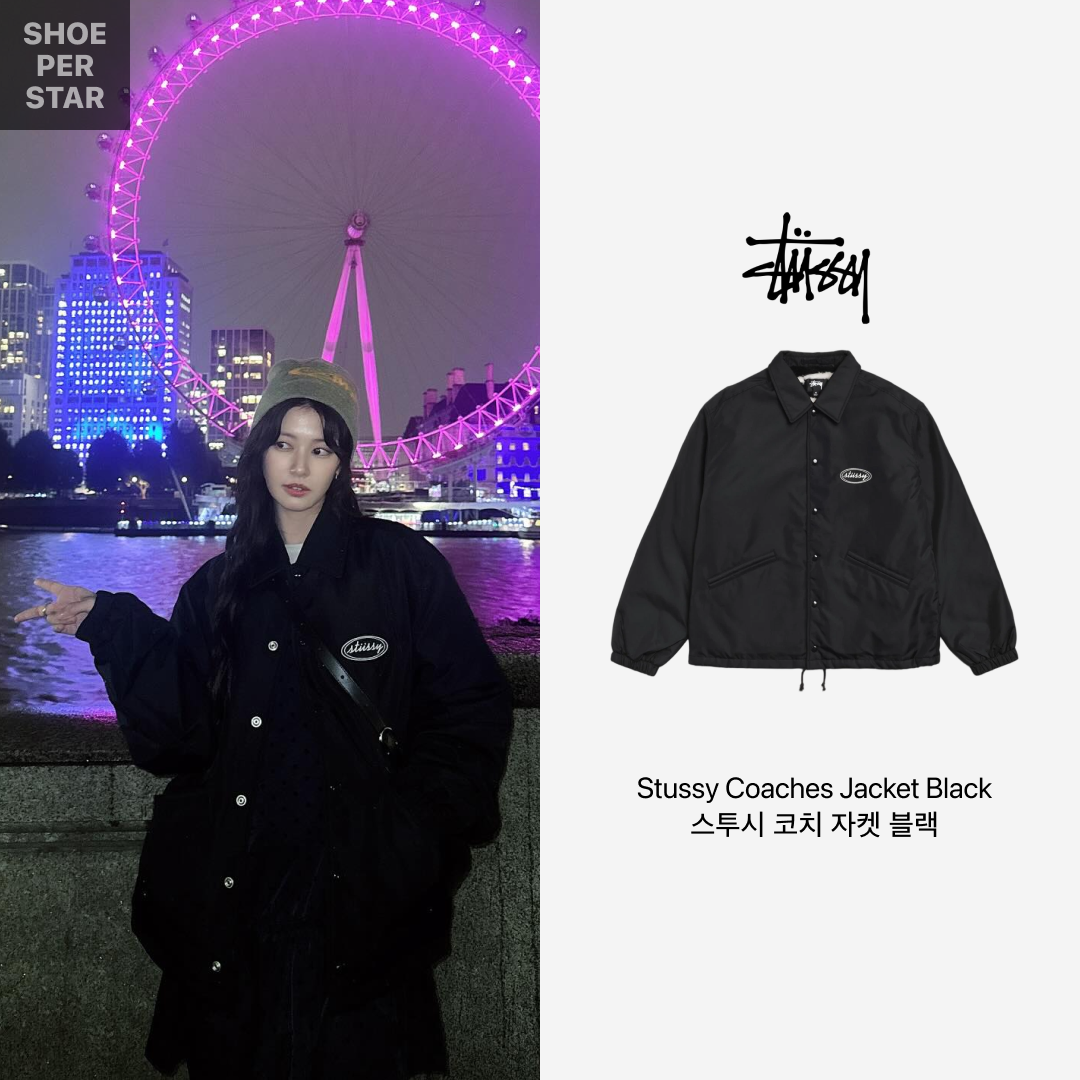 Stussy Coaches Jacket Black 착용 스타일 - 2