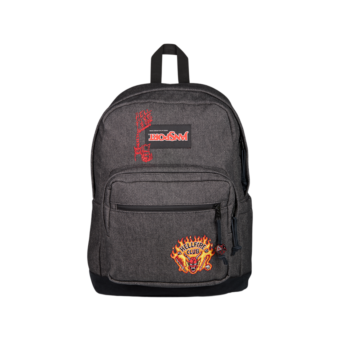잔스포츠 x 기묘한 이야기 라이트 팩 익스프레션즈 헬파이어 클럽 데님 블랙(Jansport x Stranger Things Right Pack Expressions Hellfire Club Denim Black) - 1