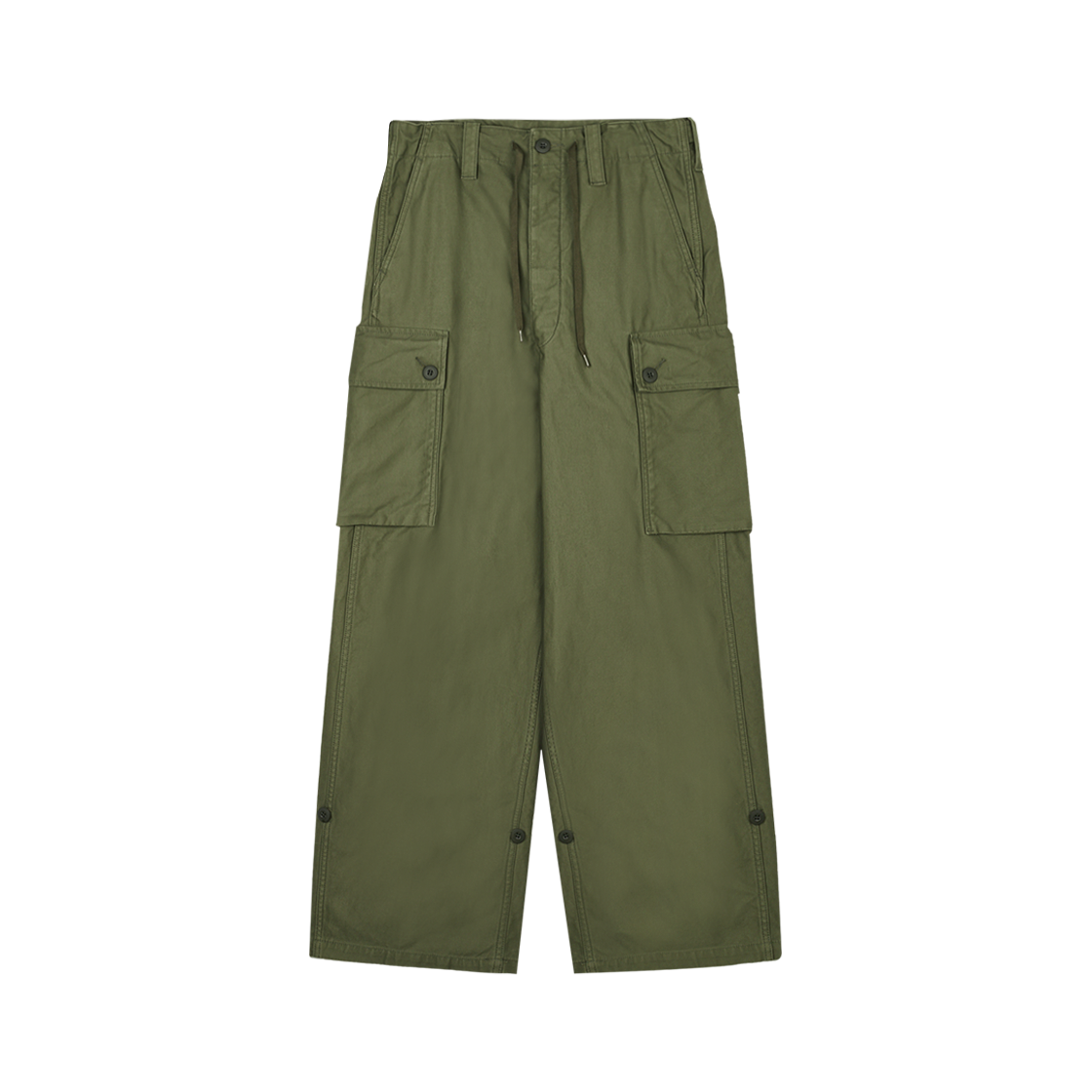 오어슬로우 와이드 핏 카고 팬츠 아미 그린 - 25FW(Orslow Wide Fit Cargo Pants Army Green - 25FW)