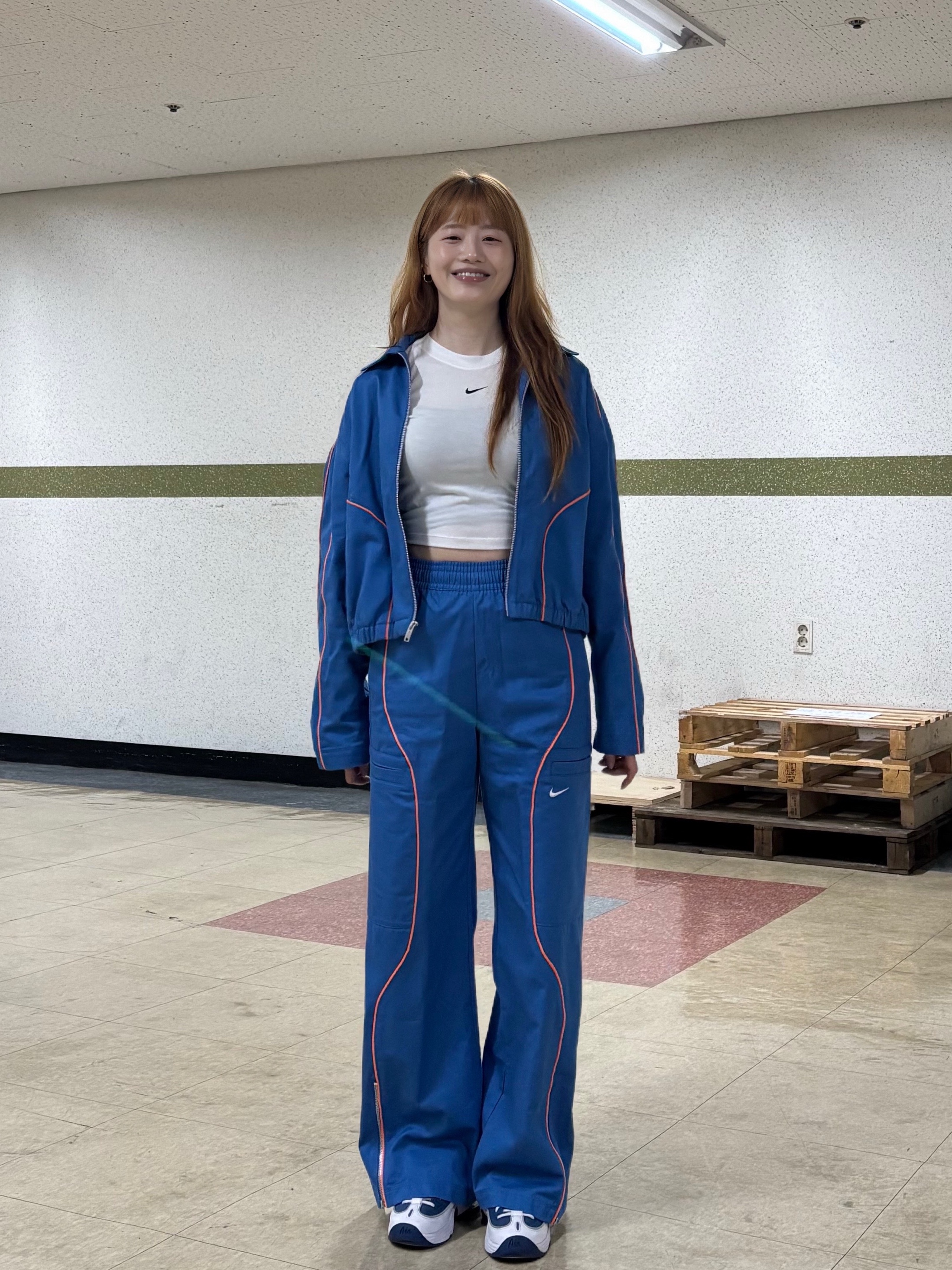 Nike Air Penny II Atlantic Blue, (W) Nike NSW High Waisted Woven Pants Star Blue Bright Mandarin - Asia 착용 스타일 - 5