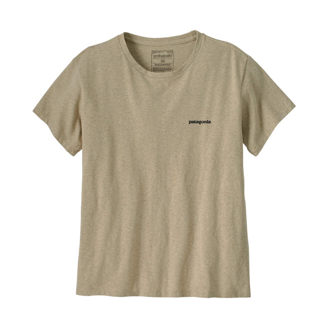 (W) 파타고니아 P-6 로고 리스폰시빌리 티셔츠 퓨미스((W) Patagonia P-6 Logo Responsibili T-Shirt Pumice) - 1