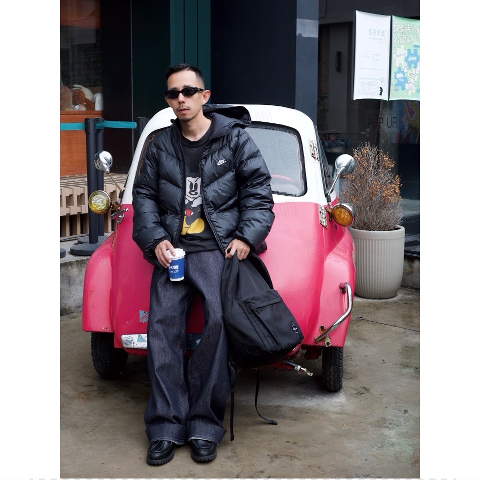 Nike Windrunner Down Jacket Black White - Asia 착용 스타일