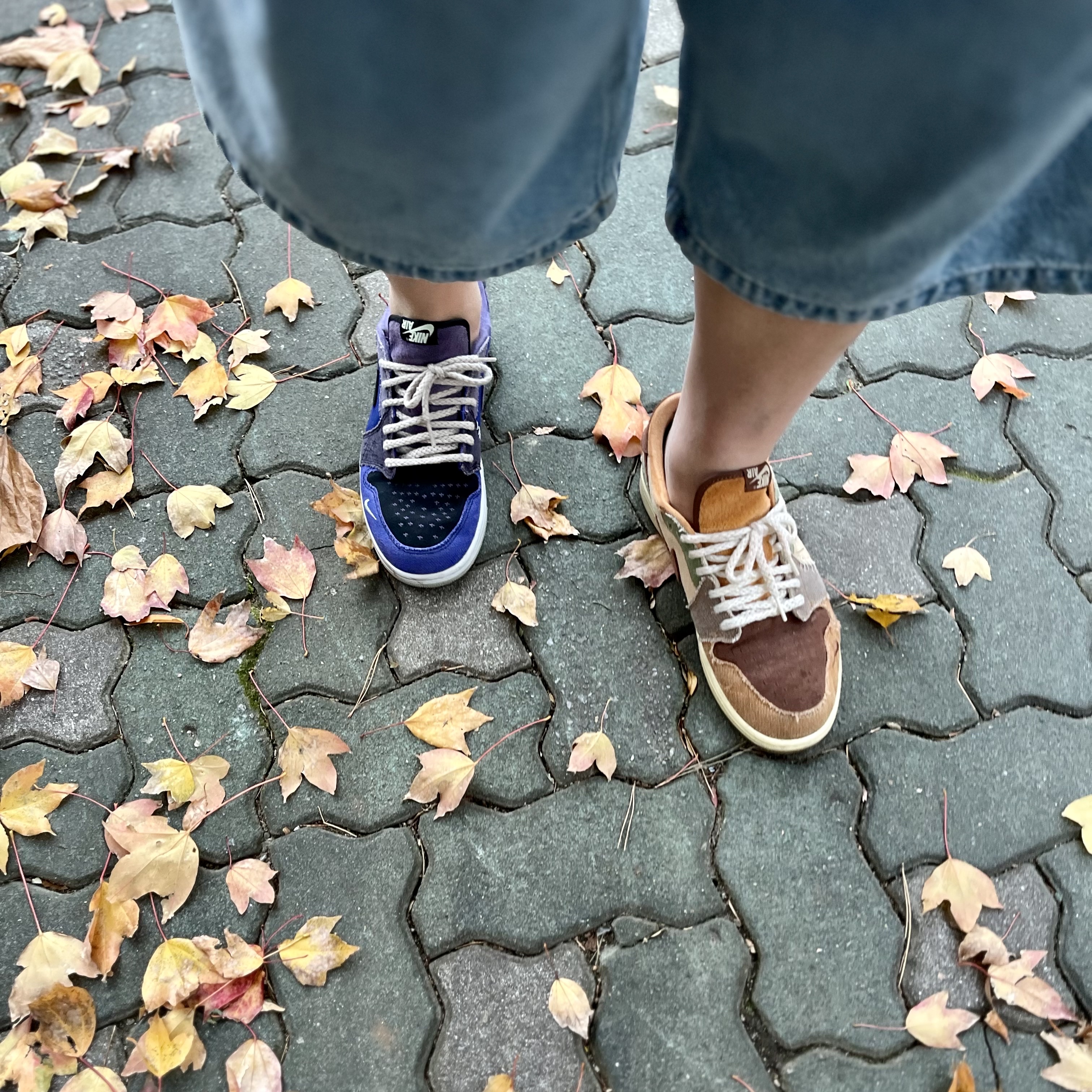Jordan 1 x Zion Williamson Retro Low OG Regency Purple and Dark Raisin, Jordan 1 x Zion Williamson Retro Low OG Flax and Oil Green 착용 스타일 - 2