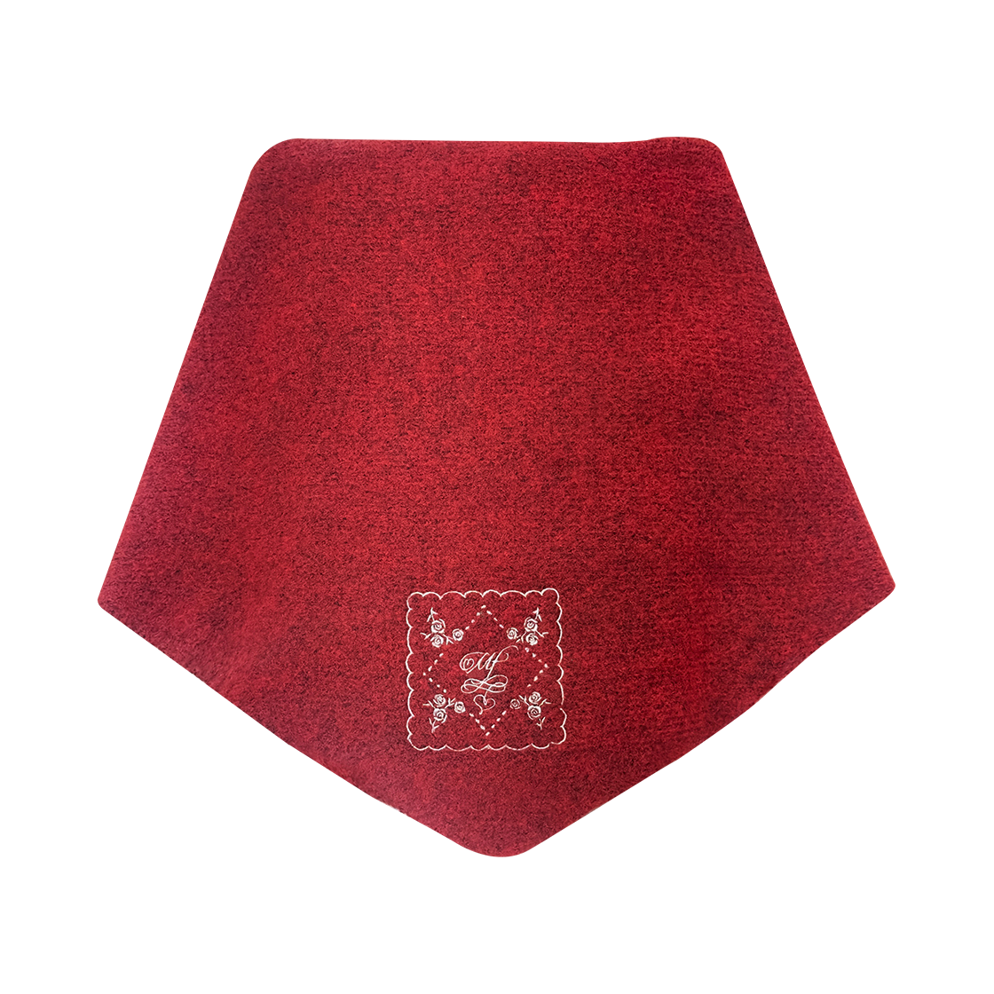 MF259NMF001CRDFR Margarin Fingers Rose Embroidery Muffler Red