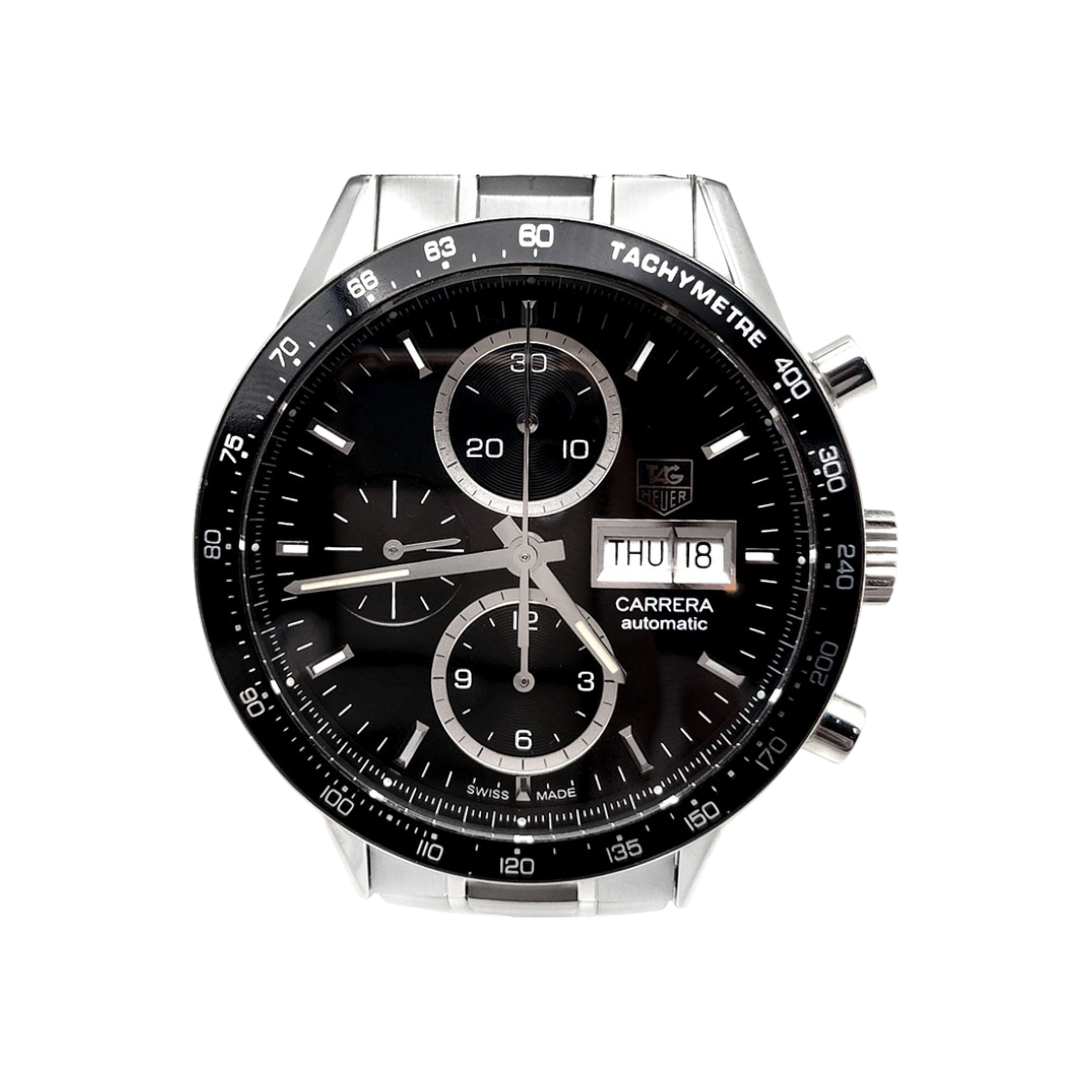 ITVB74KSQ9IR TAG Heuer Carrera Chronograph Steel Watch (CV201AG) L448865